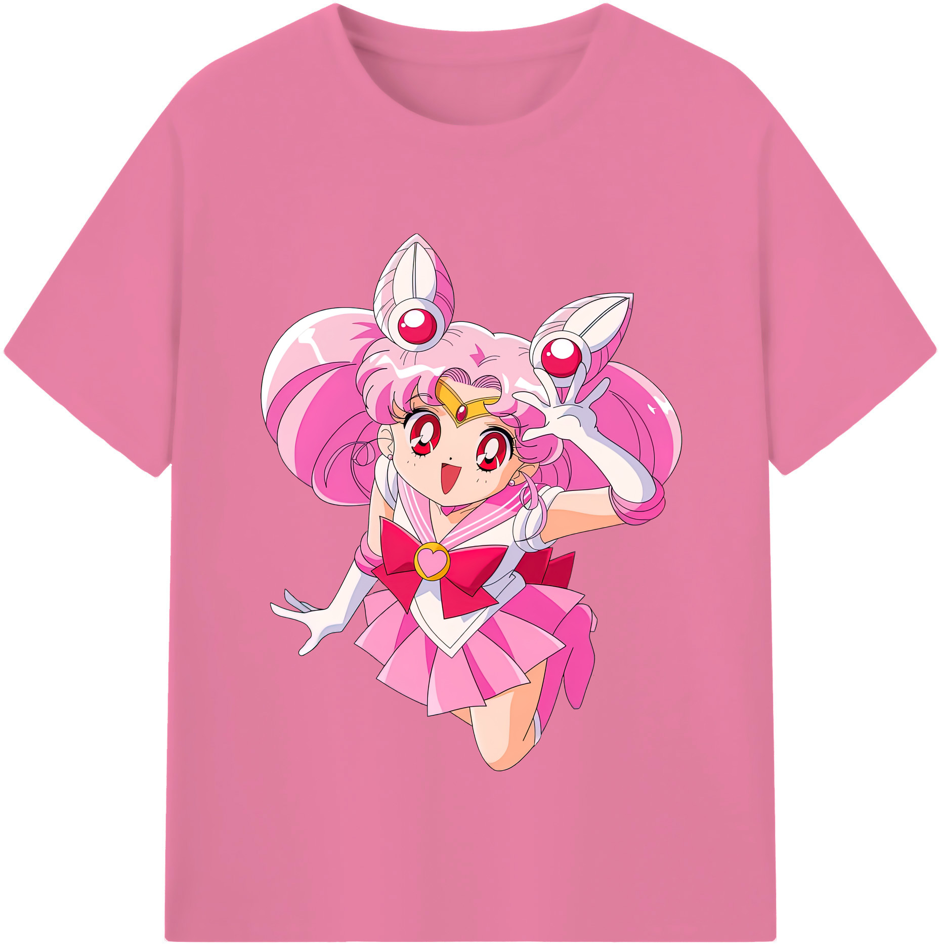 （画像用） 美少女戦士セーラームーン ちびうさ Sailor Moon Chibiusa Tsukino Usagi Small Lady Serenity 綿100％半袖Tシャツ（フロントプリント）